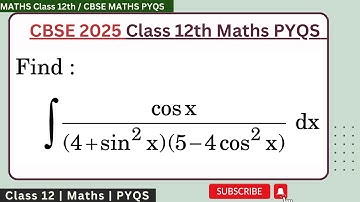 integrate (cos x)/((4 + sin^2 x)(5 - 4cos^2 x))dx | Int cosx /((4+sin²x)(5-4cos²x)) dx #integration