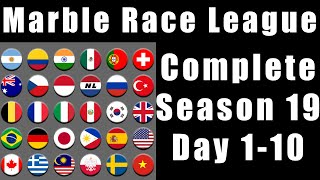 Marble Race League Season 19 Complete Race Day 1-10 in Algodoo / Marble Race King