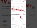 1K subscriber 1 million subscriber