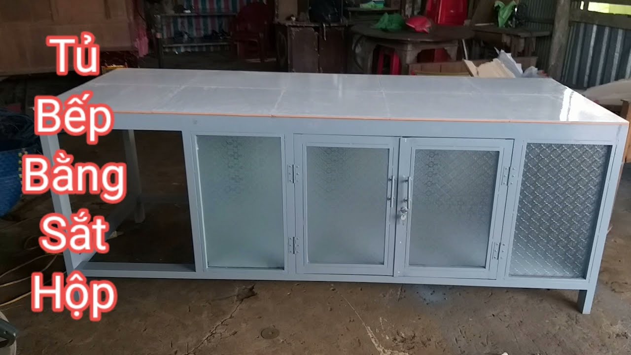 Chia sẻ cách làm/ Tủ bếp bằng sắt hộp/ @chiến thới lai
