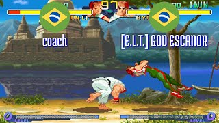 FT5 @sfa2u: coach (BR) vs [E.L.T.] GOD ESCANOR (BR) [Street Fighter Alpha 2 sfa2 Fightcade] Apr 20