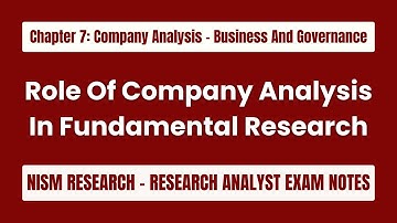 Why Company Analysis Is Crucial in Fundamental Research - Chapter 7 - NISM