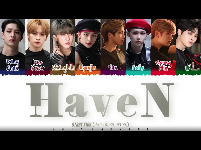 STRAY KIDS - 'HAVEN' Lyrics [Color Coded_Han_Rom_Eng] class=