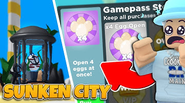😱New Sunken City Island UPDATE! 🥚NEW 4X Egg Open GAMEPASS?! (Roblox Clicker Simulator)