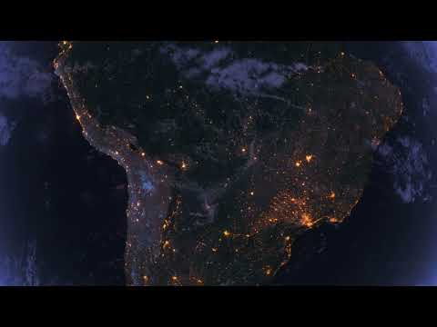 South America from Space 4K | Night Earth Orbit Flyover | Free Stock Video