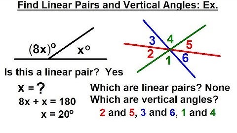 Geometry - Ch. 1: Basic Concepts (25 of 49) Find the Linear Pairs and Vertical Angles: Ex.