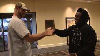 Kyle Long vs. Kenjon Barner: Thumb Wrestle!