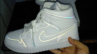 nike air jordan 1 mid iridescent reflective womens