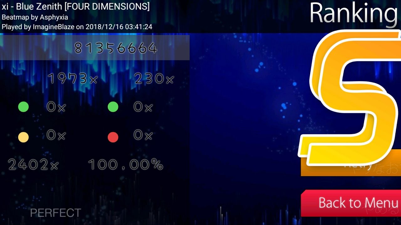 osu!droid | xi - Blue Zenith [FOUR DIMENSIONS] | NM 100% #7 558pp