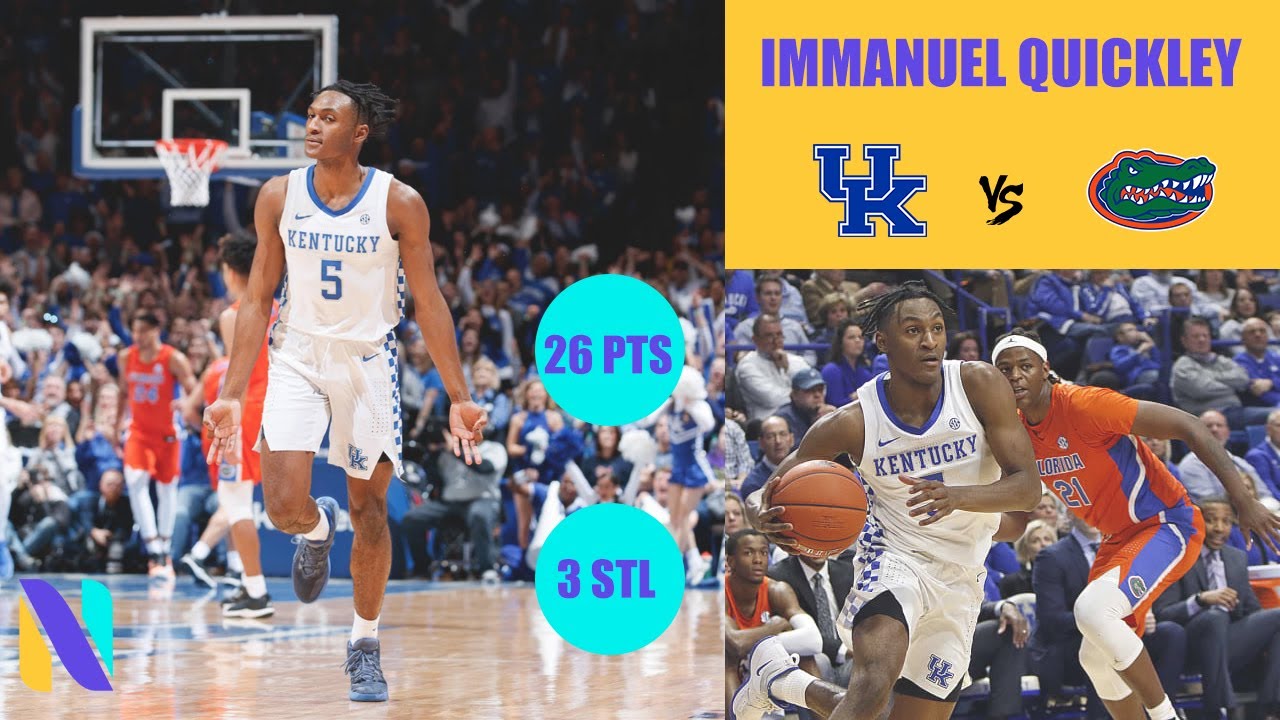 Immanuel Quickley #10 Kentucky Wildcats 26 PTS 3 STL vs Florida Gators ...