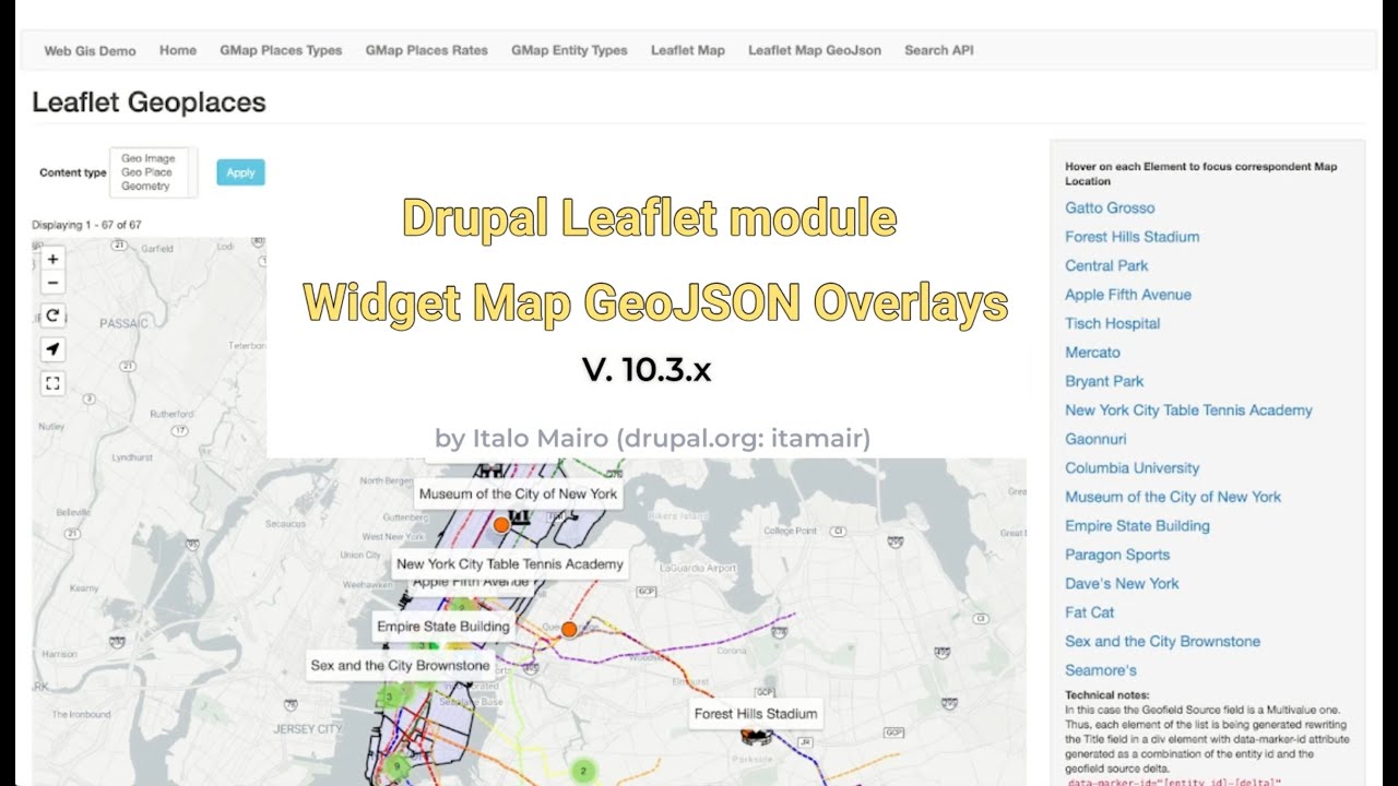 Demo overview of GeoJSON Overlays functionality by Leaflet 10.3.x ...