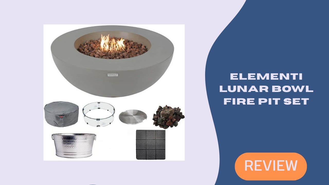 Elementi Lunar Bowl Fire Pit Set – Luxury Outdoor Fire Pit Bundle for Elegant Evenings