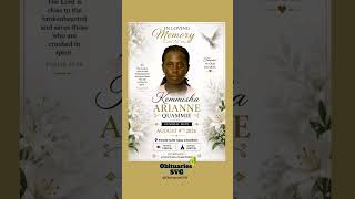 Kemmisha Arianne Quammie Funeral Announcement