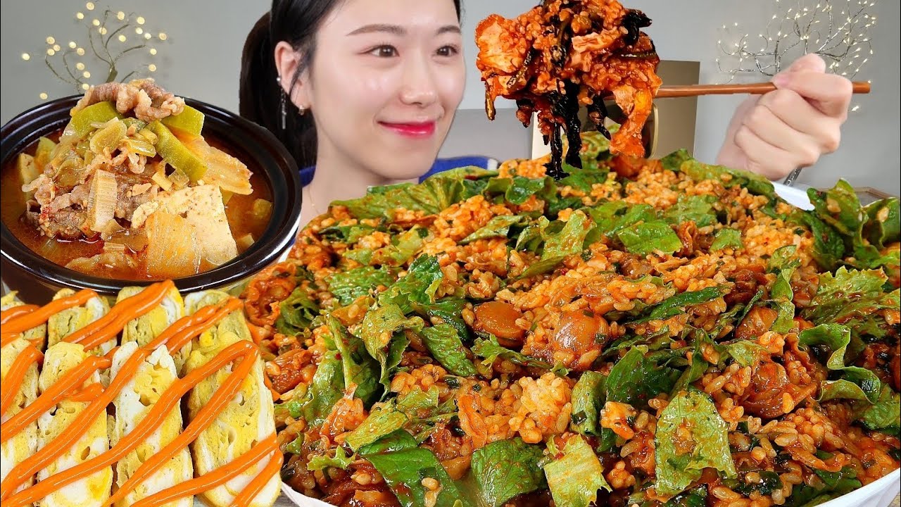 ASMR 야식은 역시 비빔밥이죠😆 가리비무침 비빔밥 된장찌개 계란말이 한식 리얼먹방 :) Korean food Bibimbap , bean paste stew MUKBANG