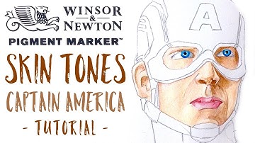 Winsor and Newton Pigment Markers // Drawing skin tones on Captain America