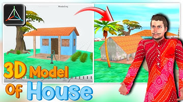 How to Make a 3D Model of Village House 🏠|| House 3D Model Same like Hindi Kahaniya