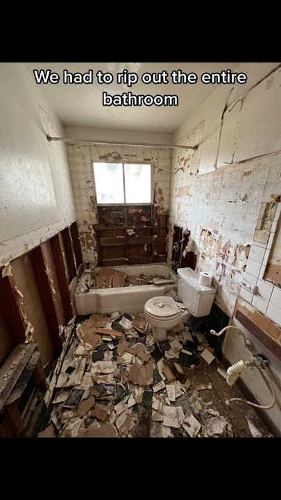 Before and After of the renovated bathroom at the Flip House! #bathroomrenovation