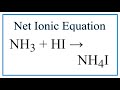 Ammonia and Net Ionic Equations