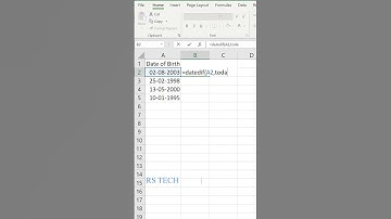 Calculate Age from Date of Birth in Excel