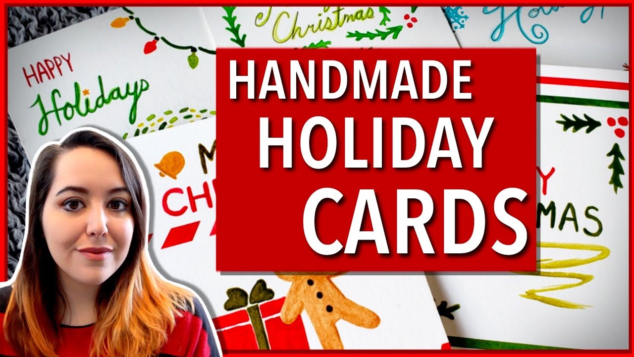 How to Make 5 EASY Peasy Watercolor CHRISTMAS CARDS + Video! 