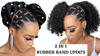 🔥QUICK & EASY RUBBER BAND HAIRSTYLE ON NATURAL HAIR / TUTORIALS /  Protective Style / Tupo1 