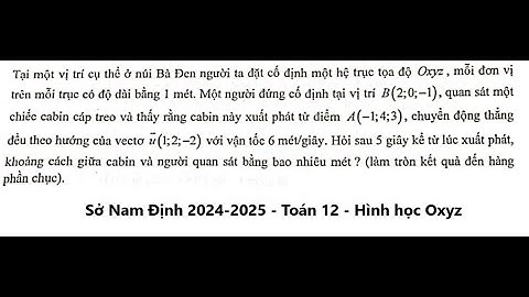 Sở Nam Định 2025: Tại một vị trí cụ thể ở núi Bà Đen người ta đặt cố định một hệ trục tọa độ Oxyz