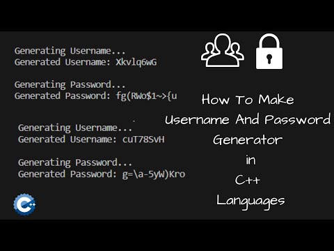Username and Password generator in cpp language || Cpp language project