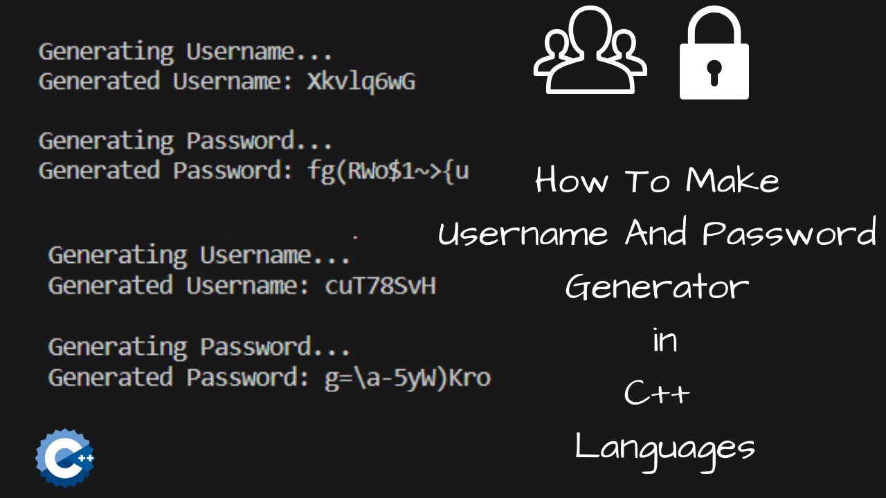 Username And Password Generator In Cpp Language Cpp Language Project Username and password generator in cpp language cpp language project