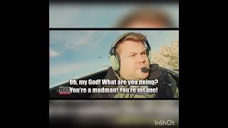 Tom cruise and James Corden in a terrifies plane ride