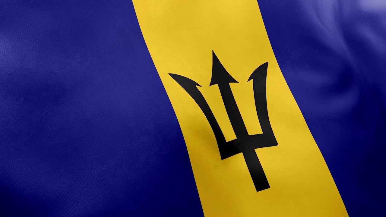 4k Barbados Flag, Barbadian National Flag -Flag of Barbados, video background loop, Stock Footage