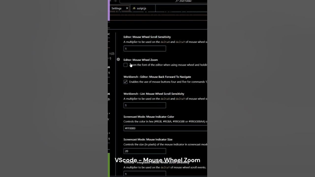 Vscode mouse wheel zoom ai shortvideo vscode coding webdesign 