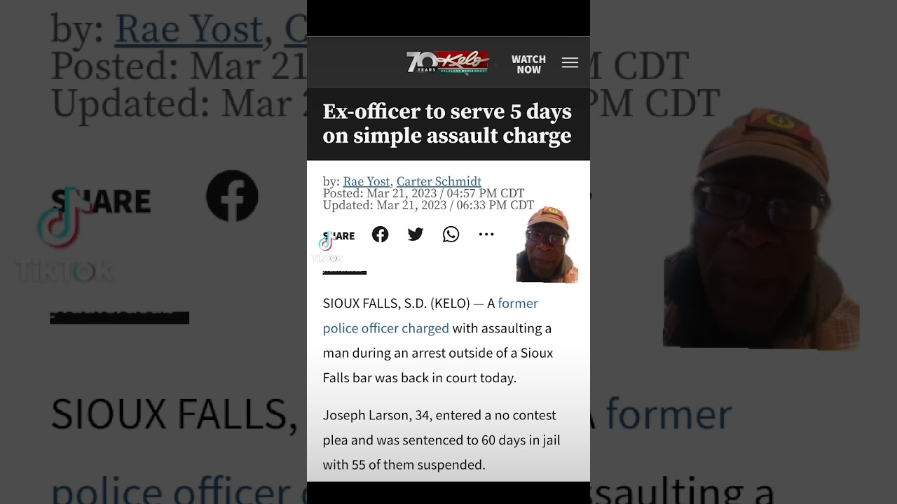 ⁣Police Officer gets 5 days in jail after assault conviction. #southdakota