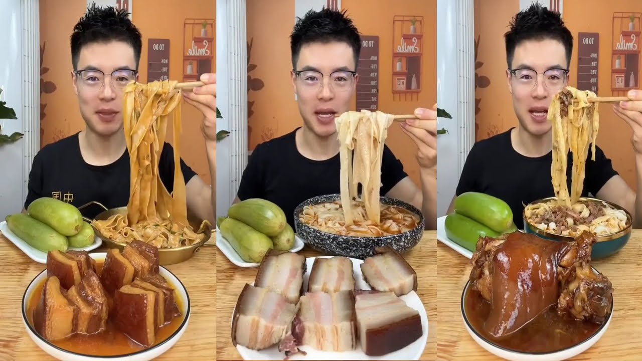 【ASMR】【MUKBANG】SPICY BRAISED PORK BELLY | EATING SHOW | CHINESE MUKBANG |食 ベ吃播 FANG ASMR #咀嚼音 #68