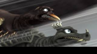 Anguirus and Rodan Race to the Door (RE-UPLOAD)