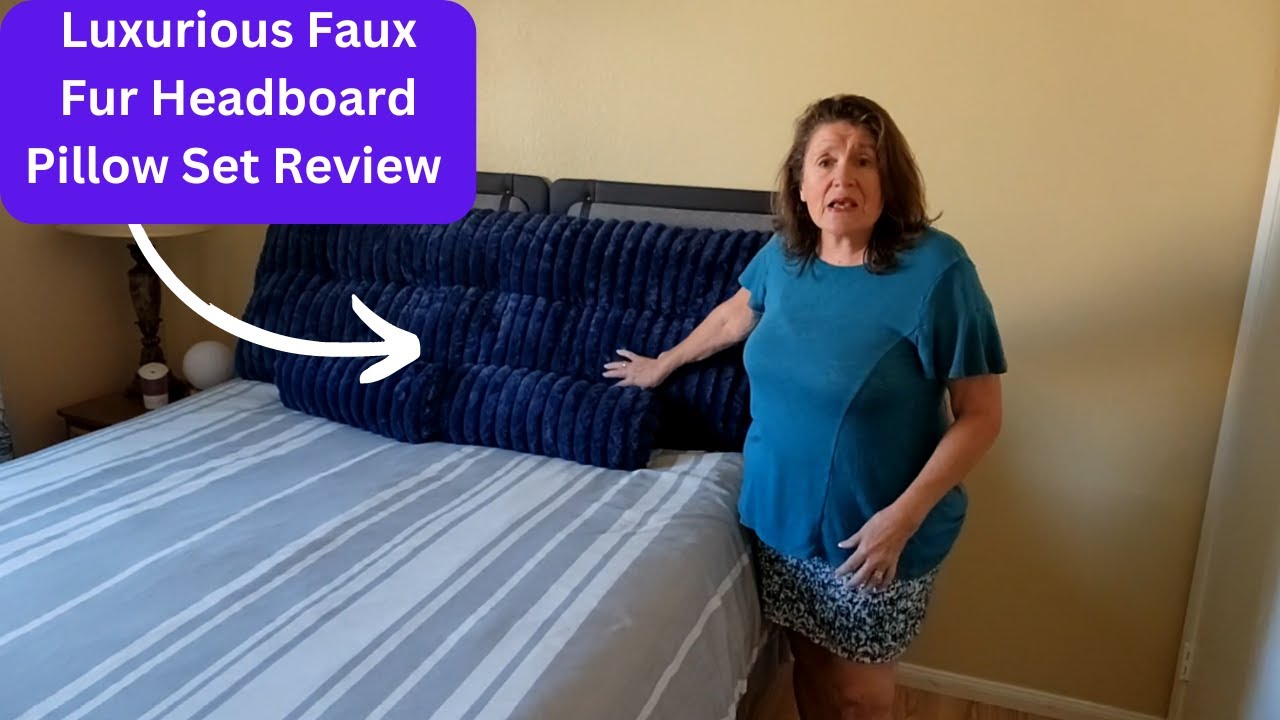 Luxurious Faux Fur Headboard Pillow Set Review 🛏️✨ Soft, Stylish, & Supportive!