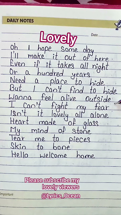 Lovely ~Billie Eilish and Khalid lyrics #lovely #songlyrics #love #music #shortsfeed #youtubeshorts