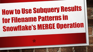 How to Use Subquery Results for Filename Patterns in Snowflake