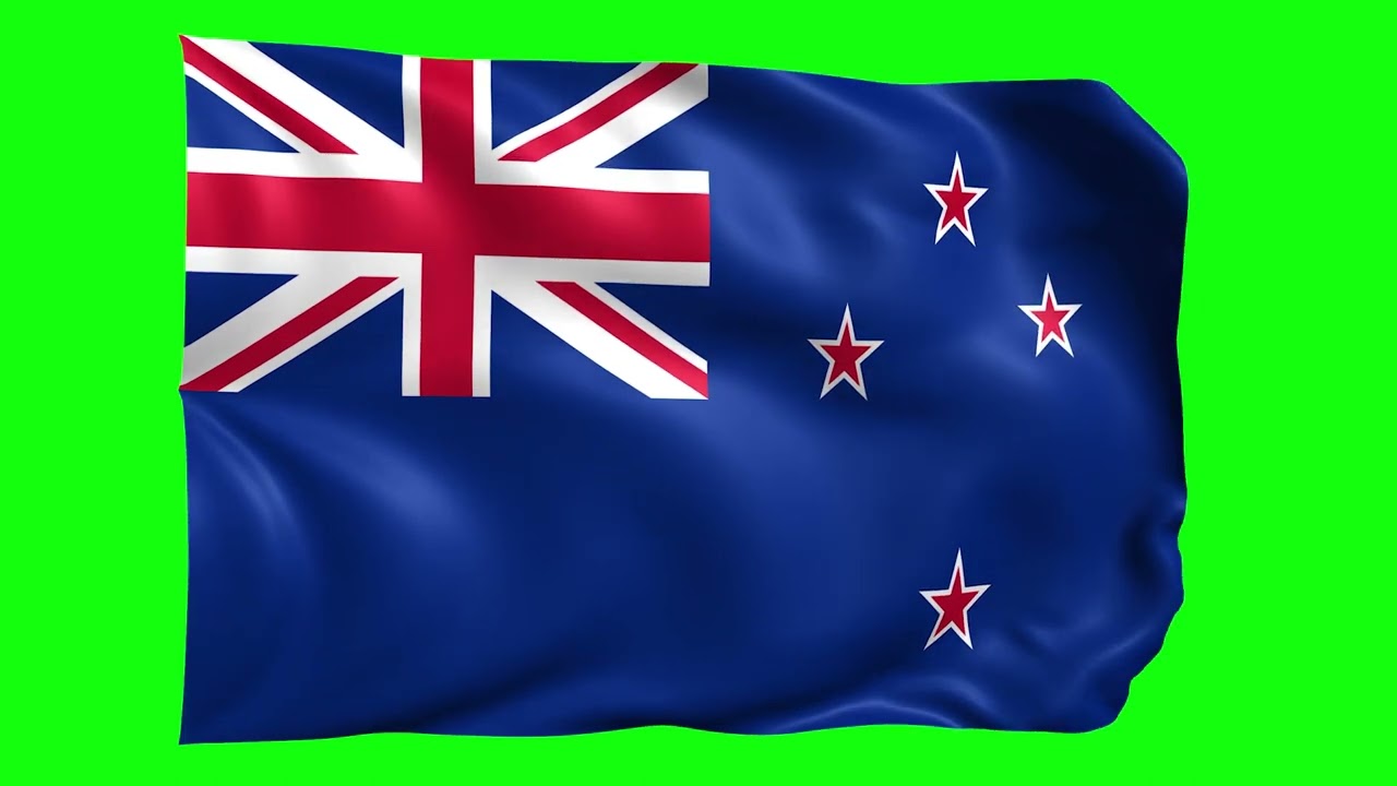 Green screen Footage | New Zealand Waving Flag Green Screen Animation | Royalty-Free