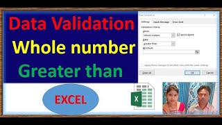 Excel Data Validation: How to Limit Whole Numbers to Values Greater Than a Specified Amount