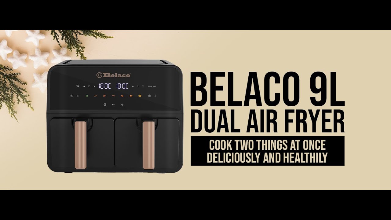 Belaco Air Fryer 9L Dual Basket