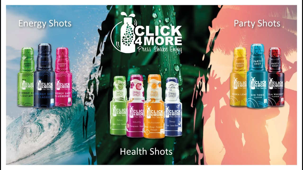 CLICK4MORE - PRESS, SHAKE, ENJOY! The new beverage concept! - YouTube
