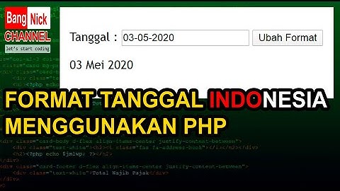 FORMAT TANGGAL INDONESIA MENGGUNAKAN PHP