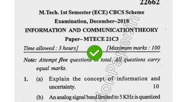 2018 Mdu MTech ECE 1st Sem Internet & Communication Theory Question Paper #MduQuestionPaper