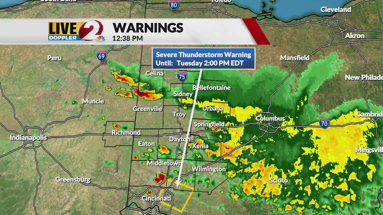 Severe Thunderstorm Warning issued for Warren County - YouTube