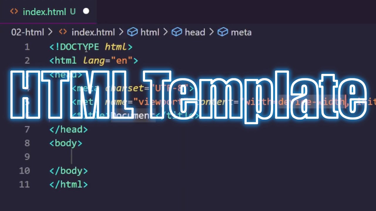VS Code - How to quickly create an HTML template (Hot Key) - YouTube