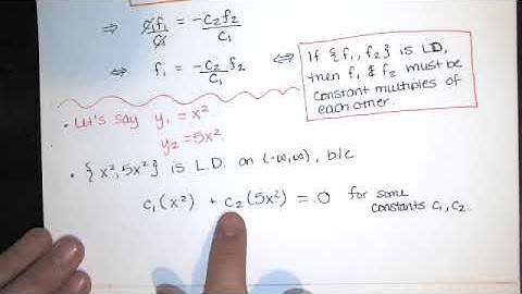 27. Prelim. Theory - Linear Independence and the Wronskian - Differential Equations