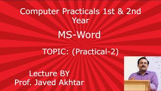 Computer Practical MS Word Practical 2||GTW