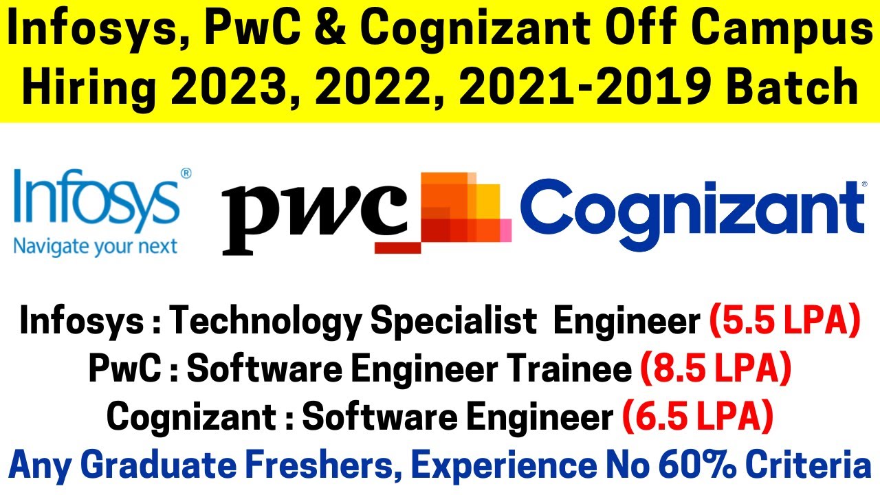 Cognizant Again Started Hiring Software Engineer Role PwC & Infosys Off ...