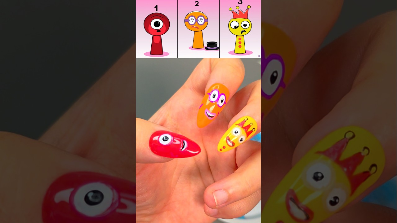 I made a Numberblocks One, Two, Three nail art Incredibox sprunki oc 
