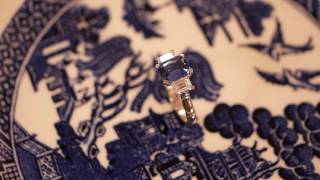 Ceylon Sapphire and Diamond Three-Stone Platinum Ring | The Village Goldsmith